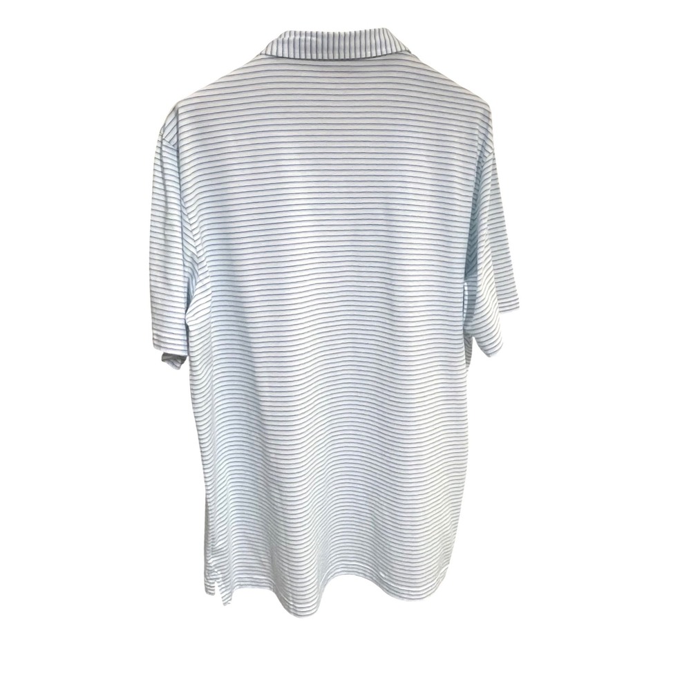 Peter Millar Premium Polo Shirt XXL Blue Stripe Seaside Wash Pima Cotton NWT - Picture 3 of 8